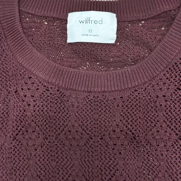 Aritzia Deep Red Ruffle Knit Top - Picture 4 of 5